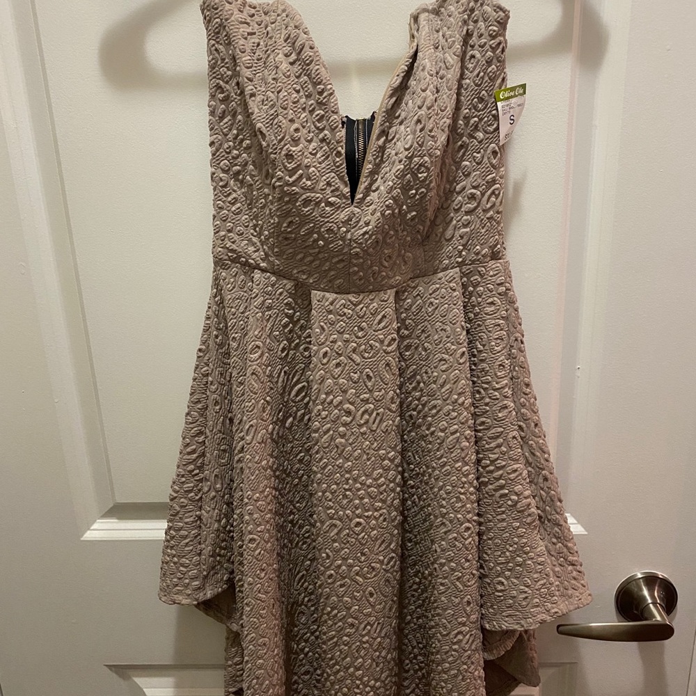 Beige strapless dress